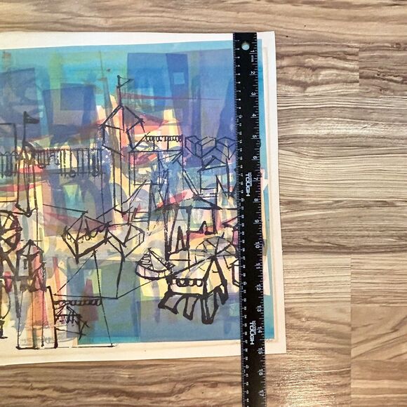 Sandra Holubow Abstract Print Signed Number Chicago Artist "Carnival" 15" x 19" - Picture 10 of 11